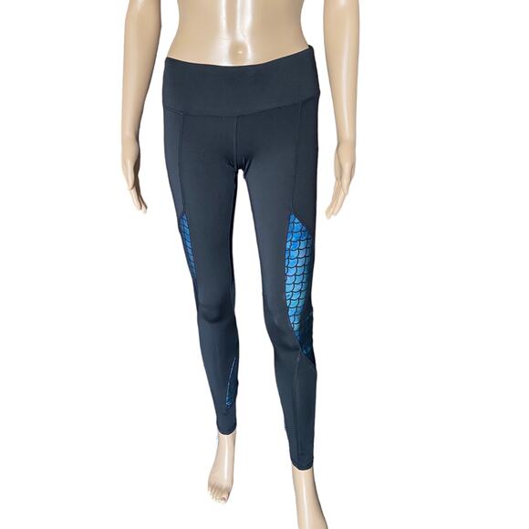 Fin Fun Black and Blue Mermaid Leggings Size XS - Picture 3 of 8